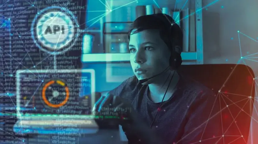 Illustration showing human, AI, and Alphaware Next technology collaboration.